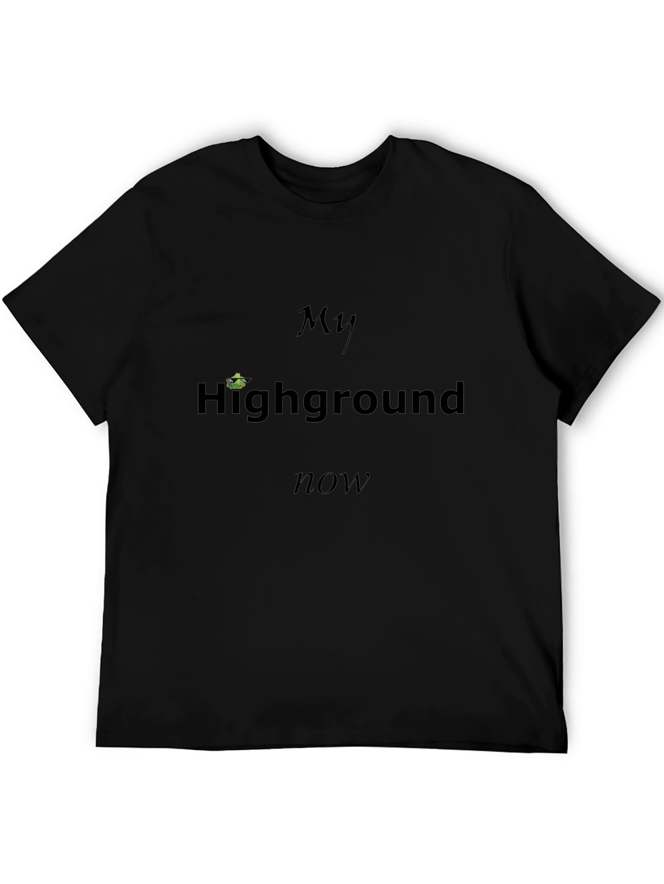 Black My Highground Now Men's Black T-Shirt view 5