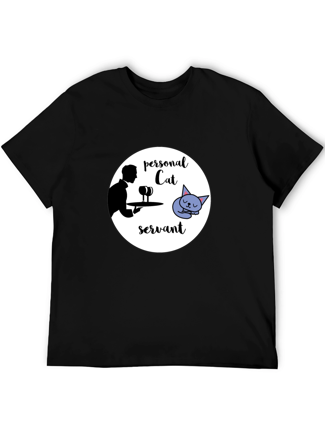 Black Personal Cat Servant Graphic Tee view 5
