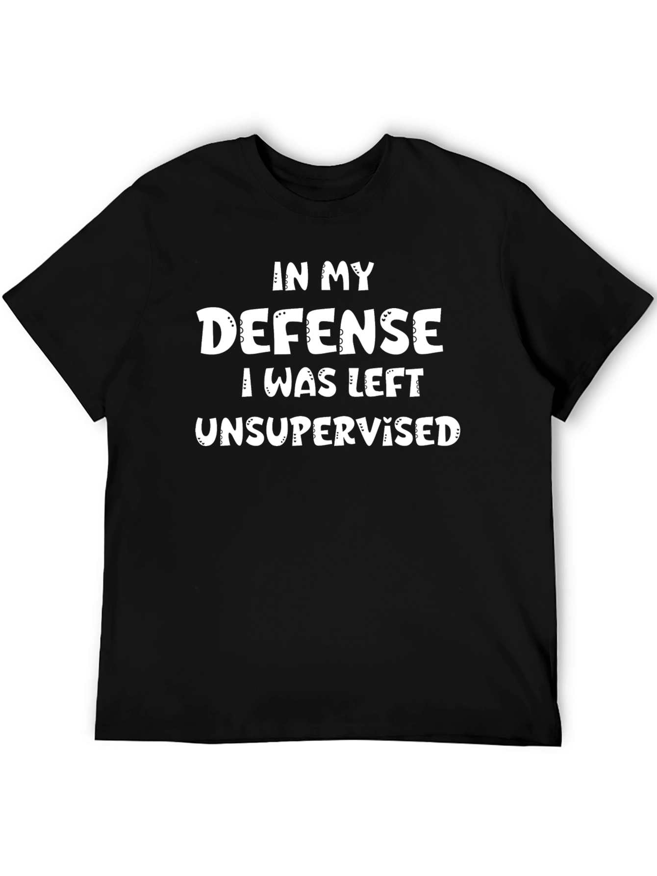 Black Funny "In My Defense" Graphic Tee view 5