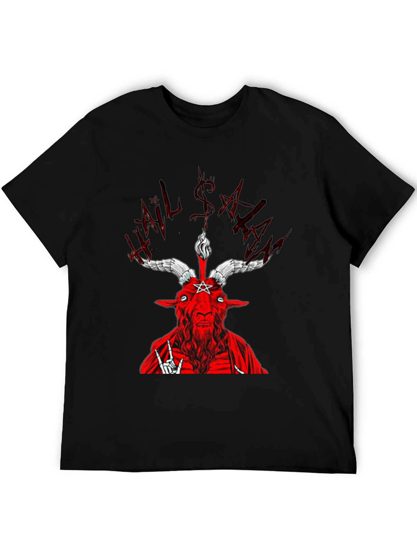 Hail Satan Graphic Tee - Black T-Shirt - 5