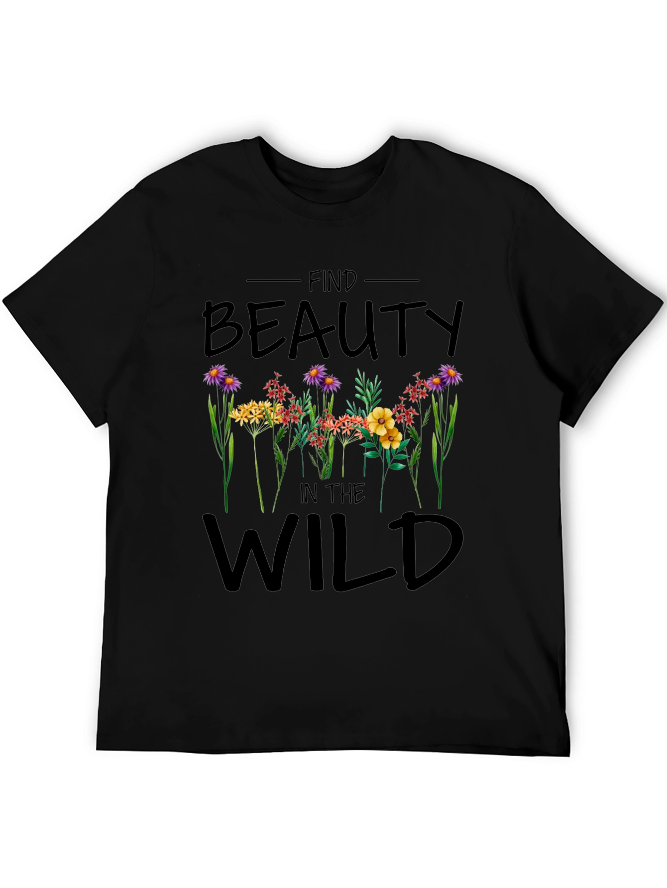 Black Find Beauty in the Wild Graphic T-Shirt view 5