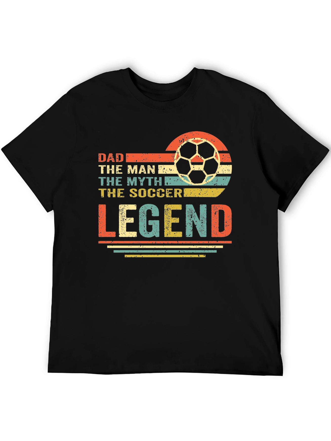 Black Dad Soccer Legend T-Shirt view 5