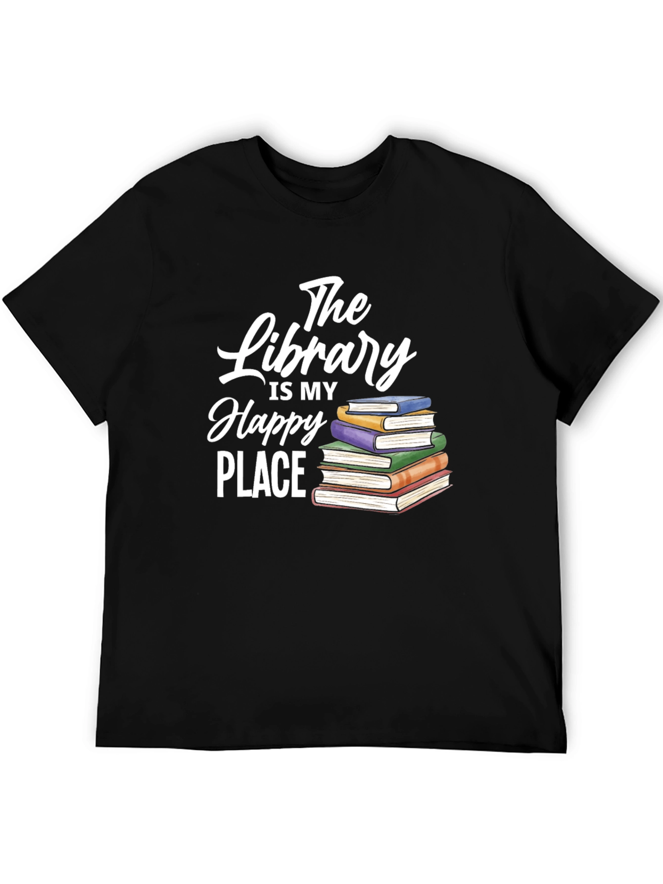 Black Library Is My Happy Place T-Shirt view 5