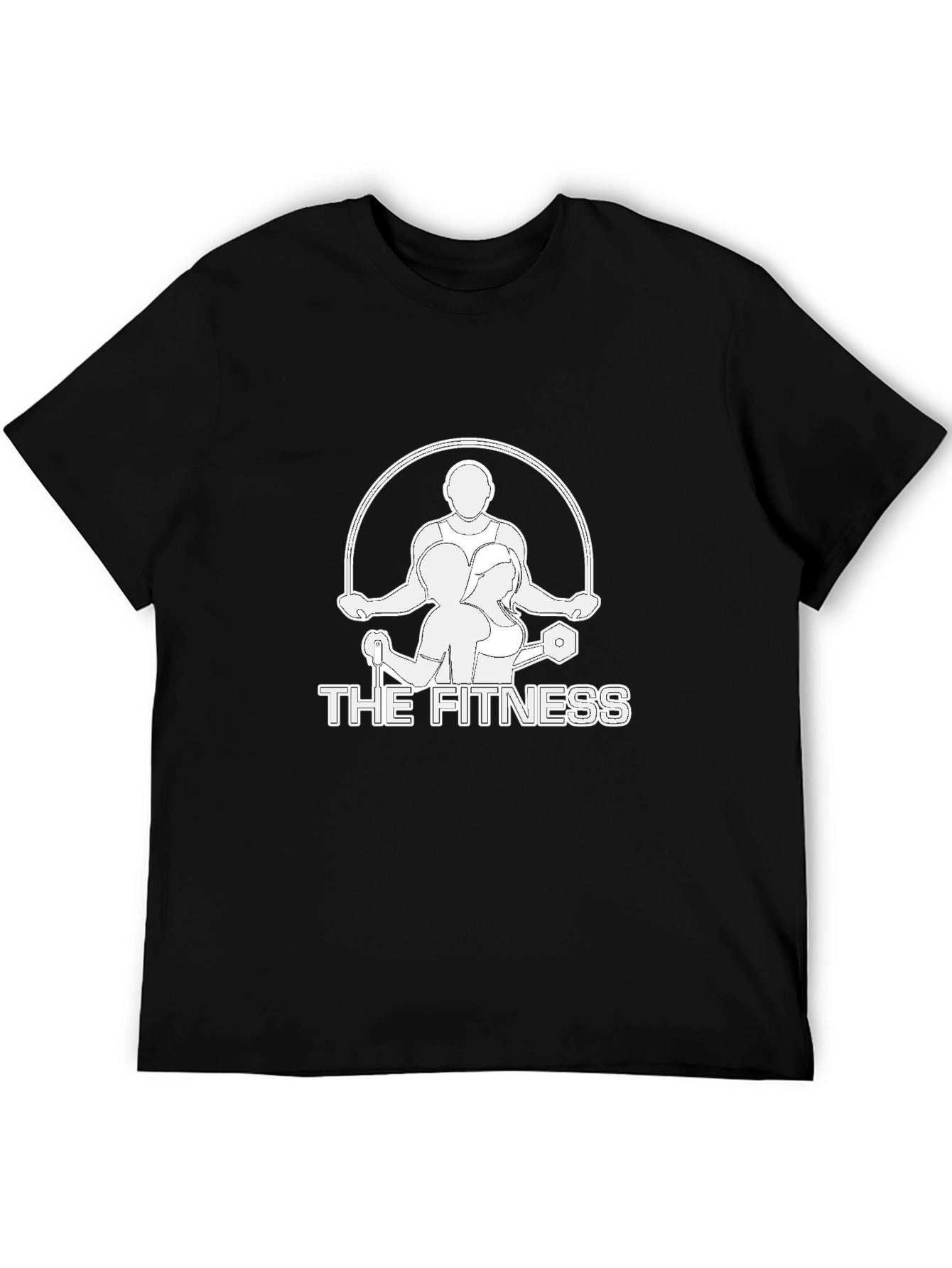 Black Fitness Graphic Tee - Black Gym Workout Shirt view 5