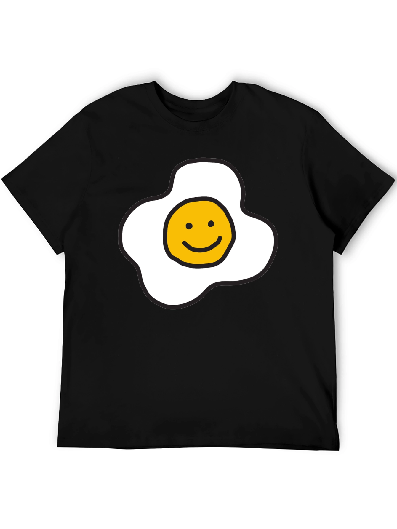 Black Sunny Side Up Smiley Face T-Shirt - Black view 5