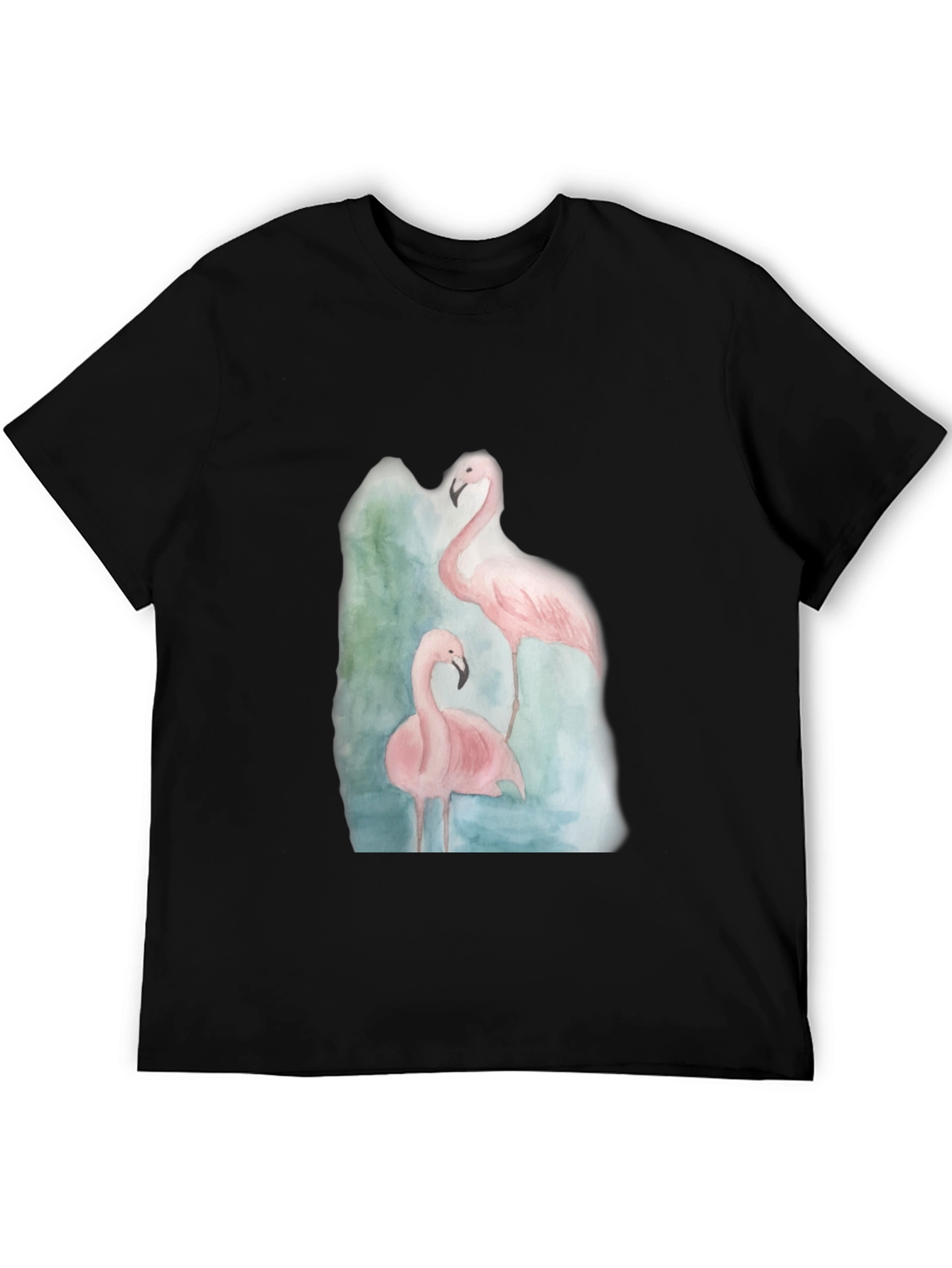 Black Flamingo Graphic Tee - Black Cotton Casual Shirt view 5