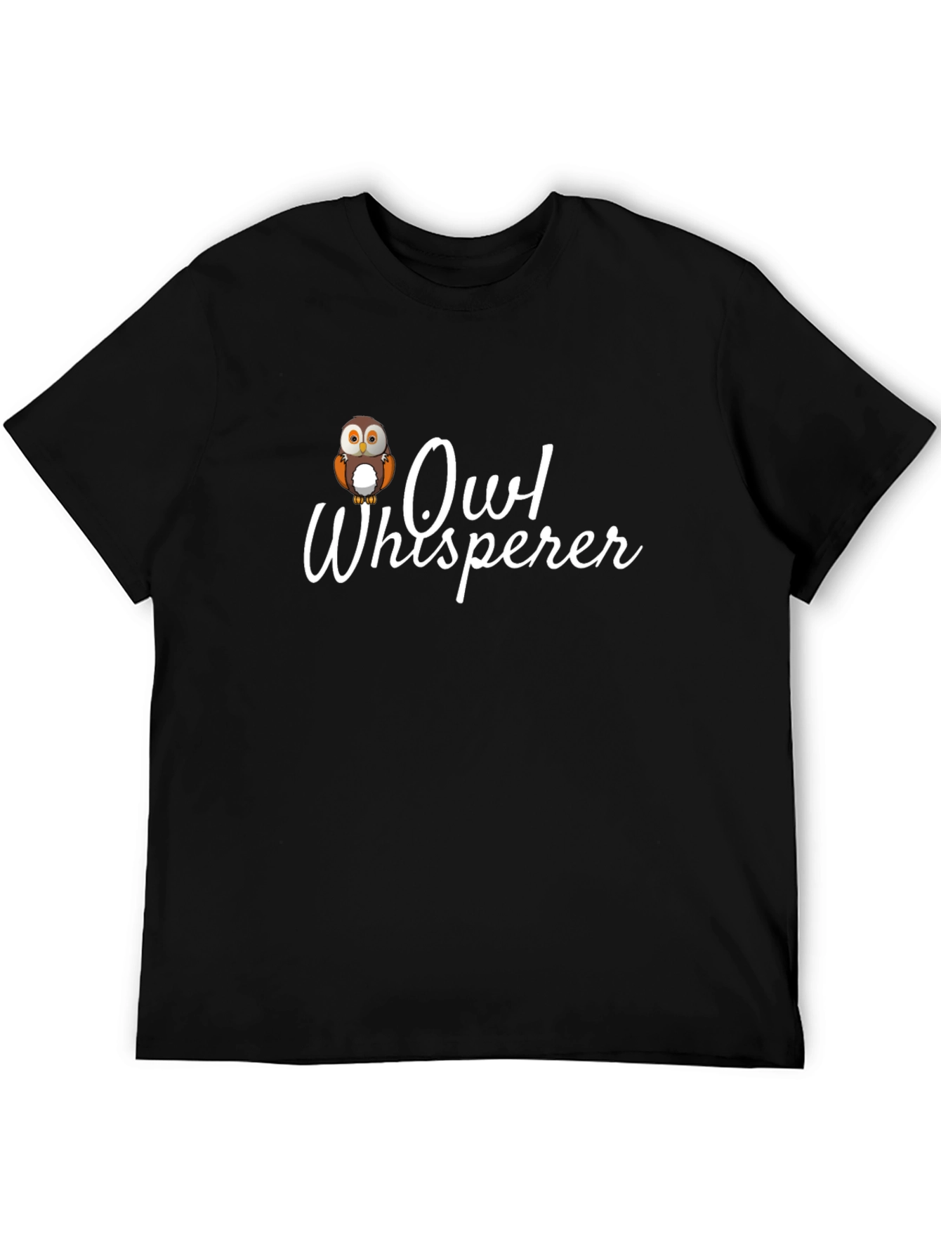Black Owl Whisperer Graphic Tee - Black Cotton T-Shirt view 5