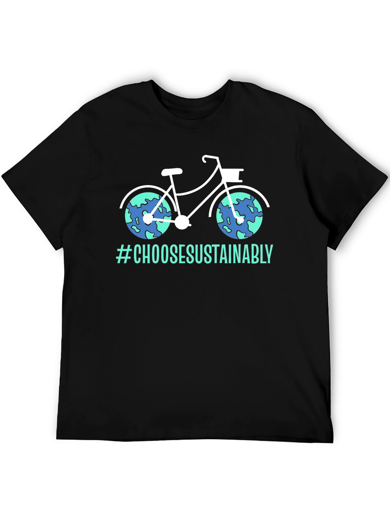 Black Eco-Friendly Bicycle T-Shirt view 5