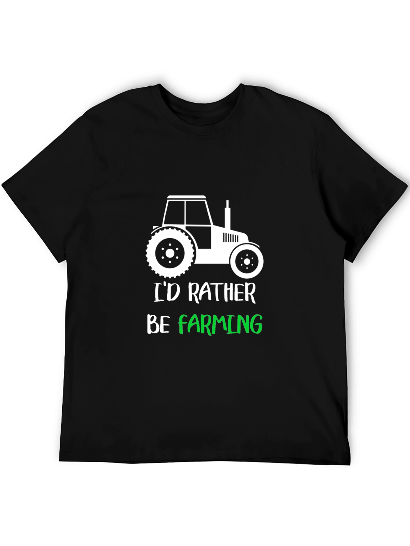 Black Farming T-Shirt: "I'd Rather Be Farming" Tee view 5