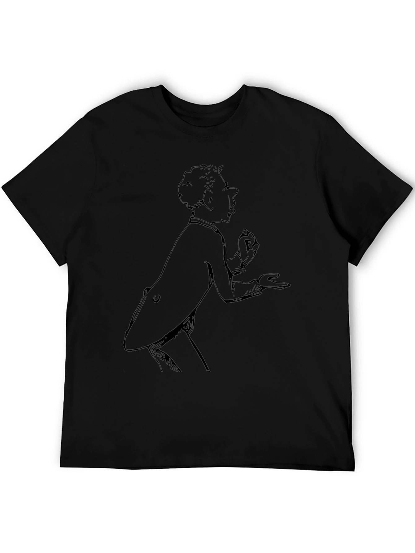 Black Vintage Comic Character Black T-Shirt view 5