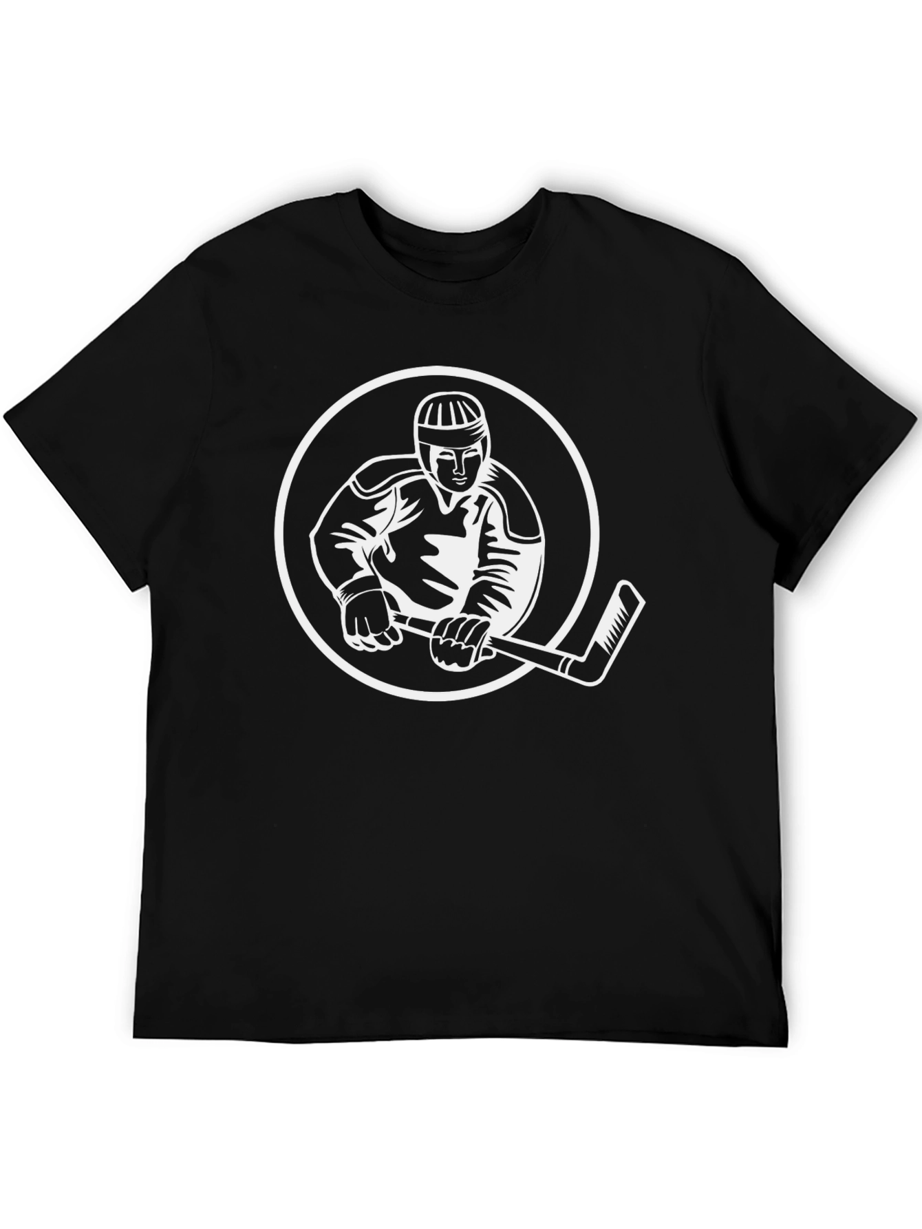 Black Hockey Player Graphic Tee - Sporty Black T-Shirt view 5