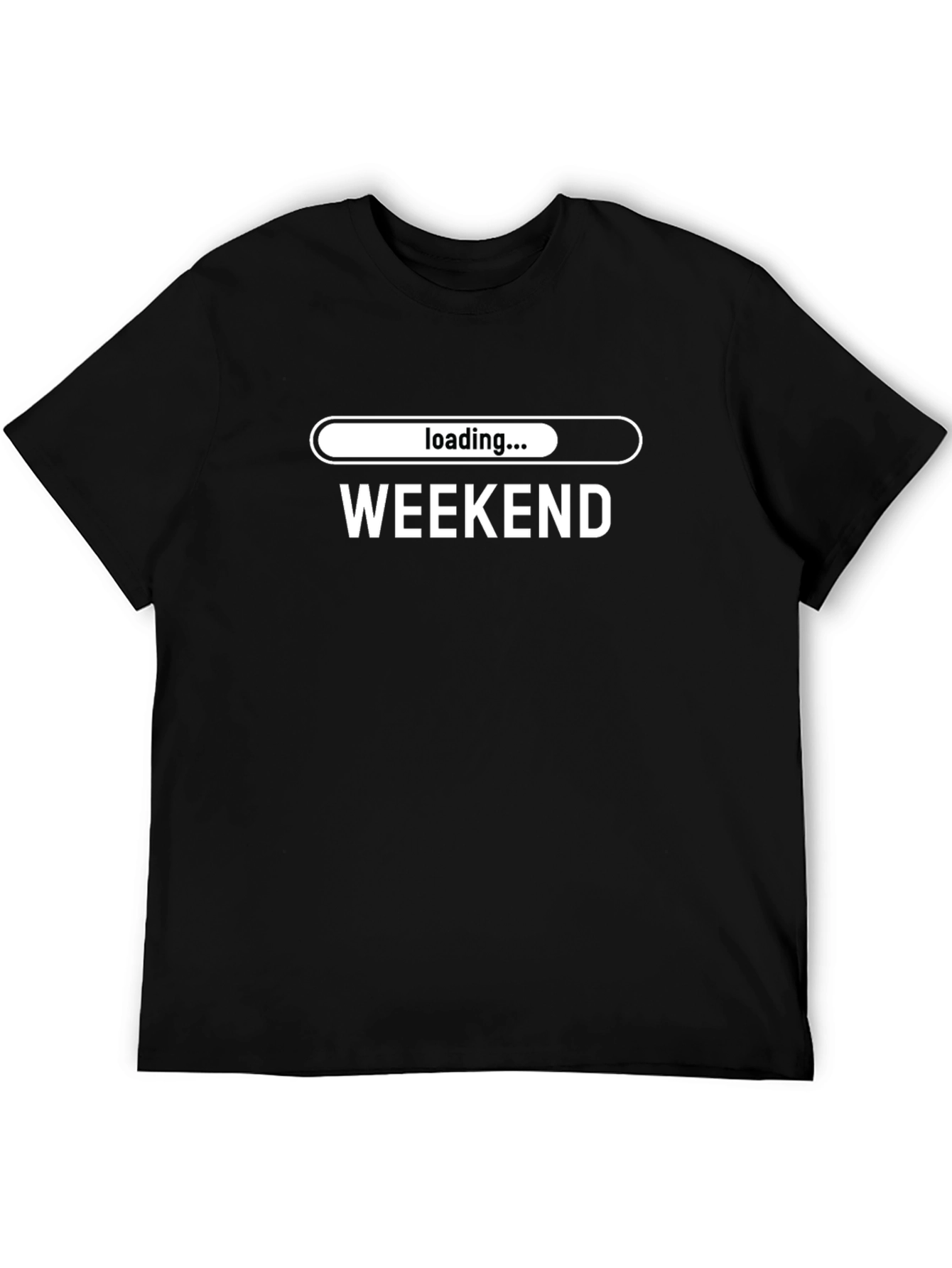 Black Weekend Loading T-Shirt - Black Cotton Tee view 5
