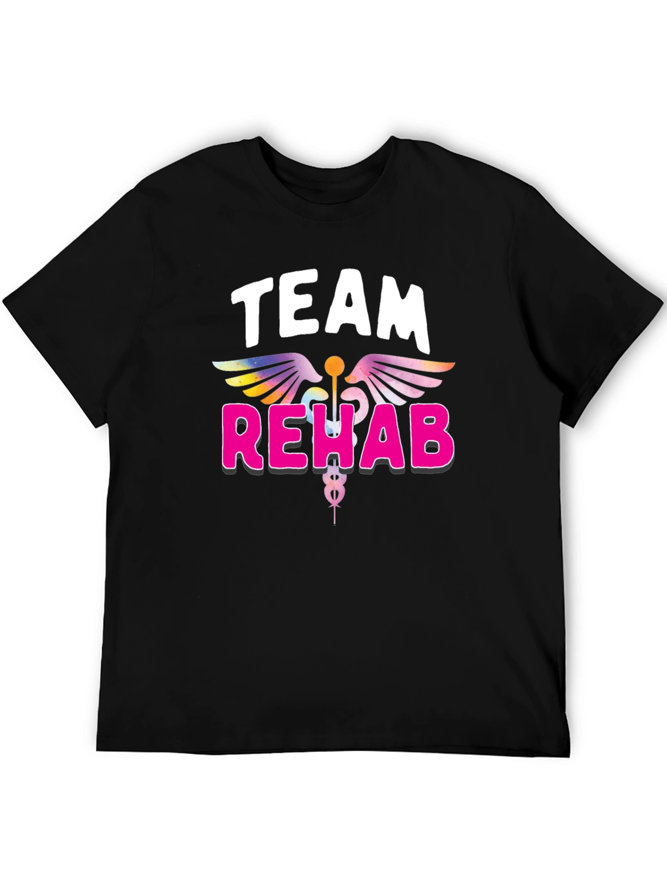 Black Team Rehab T-Shirt - Physical Therapy Tee view 5
