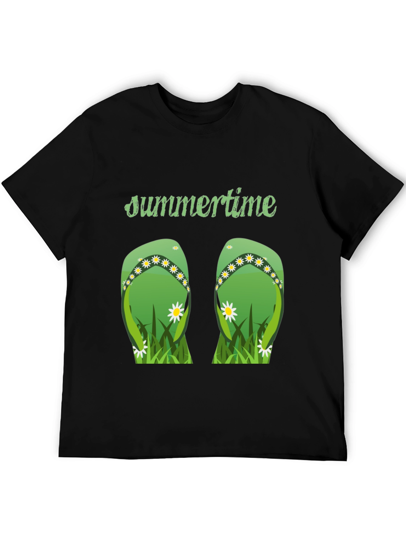 Black Summertime Flip Flop Graphic Tee view 5