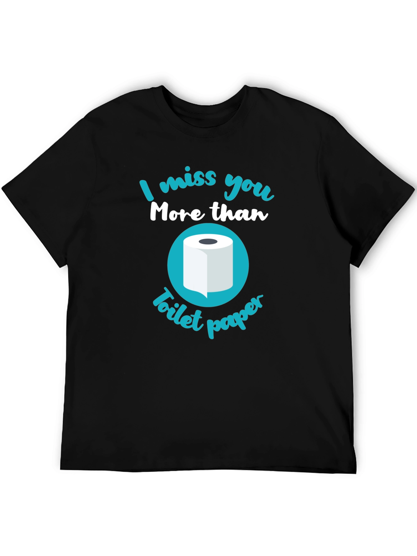 Black Funny Toilet Paper Graphic T-Shirt view 5