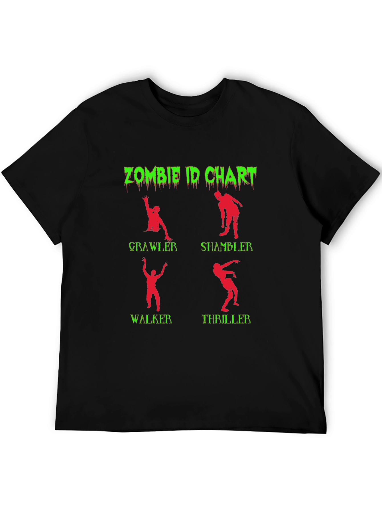 Black Zombie ID Chart Graphic Tee view 5