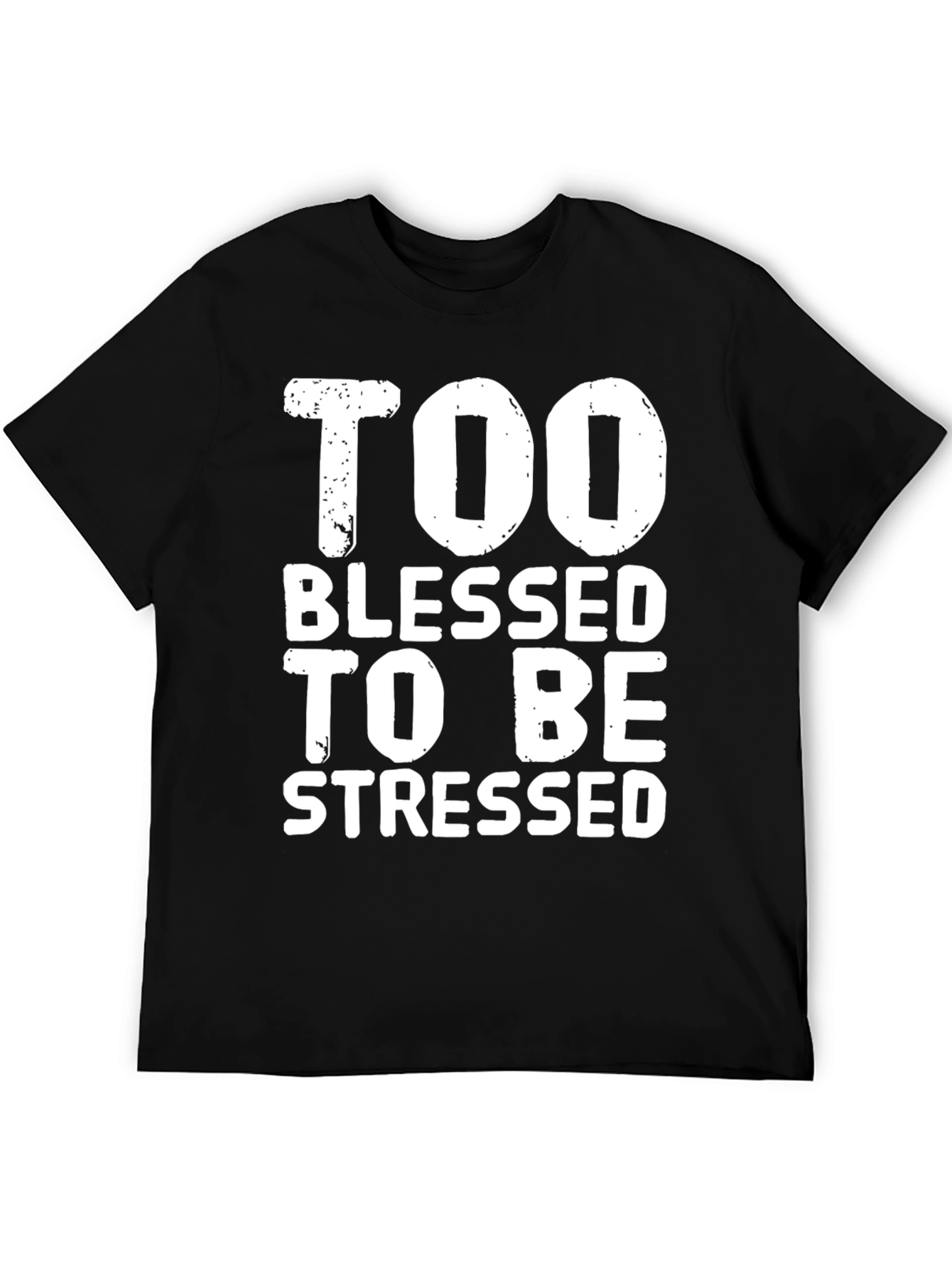 Black Too Blessed to be Stressed Graphic T-Shirt view 5