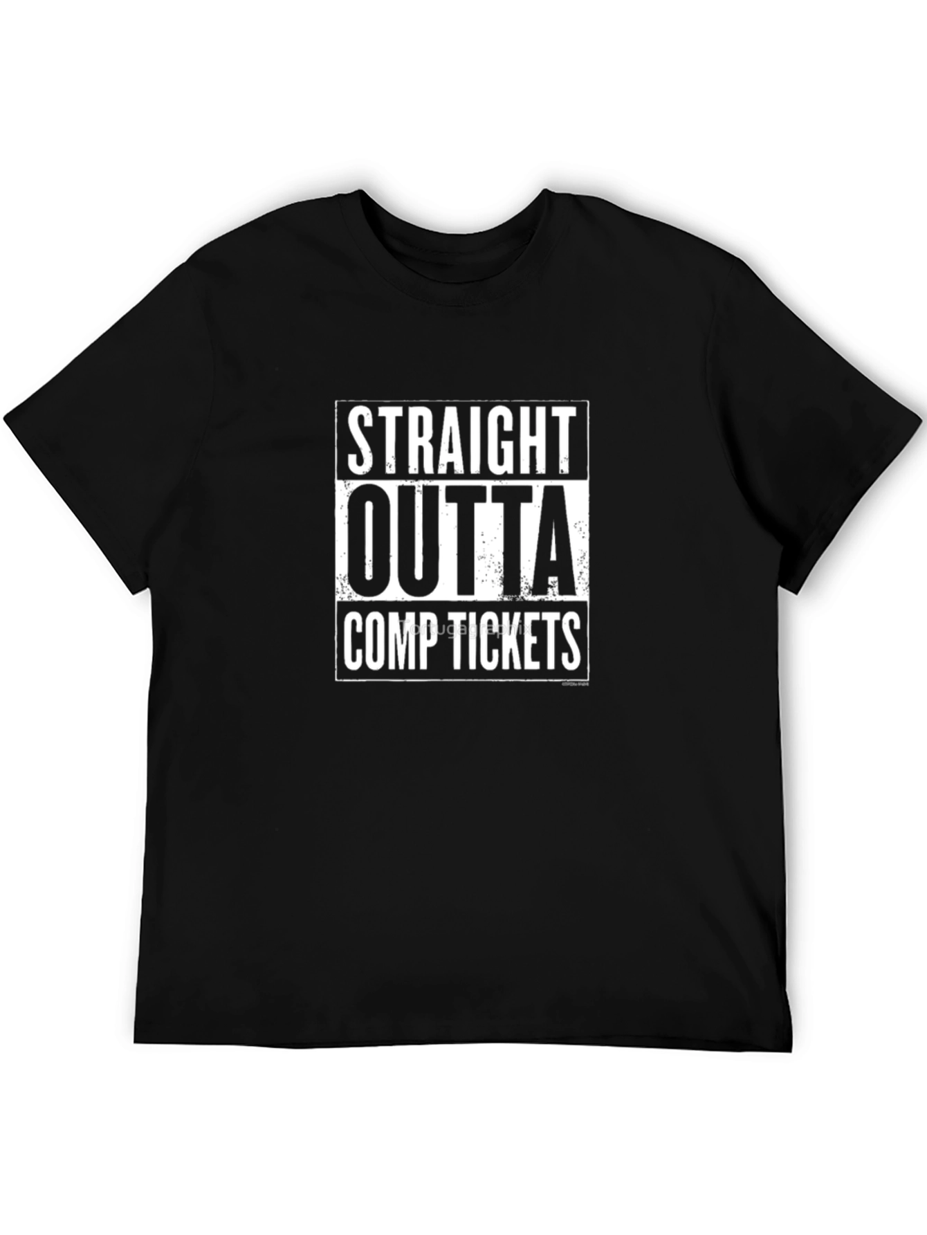 Black Straight Outta Comp Tickets Black Graphic T-Shirt view 5