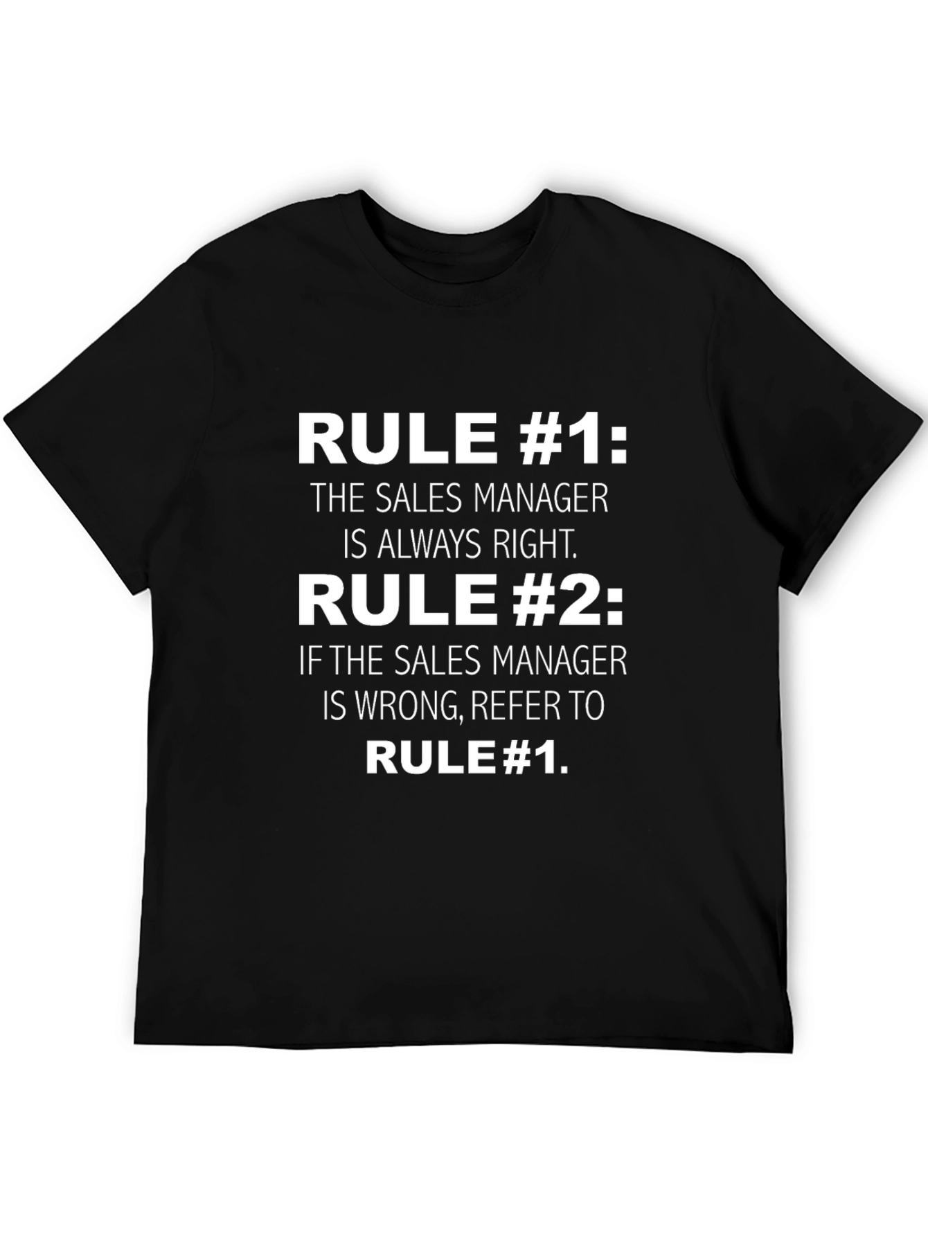 Black Sales Manager Rule T-Shirt - Funny Boss Gift view 5