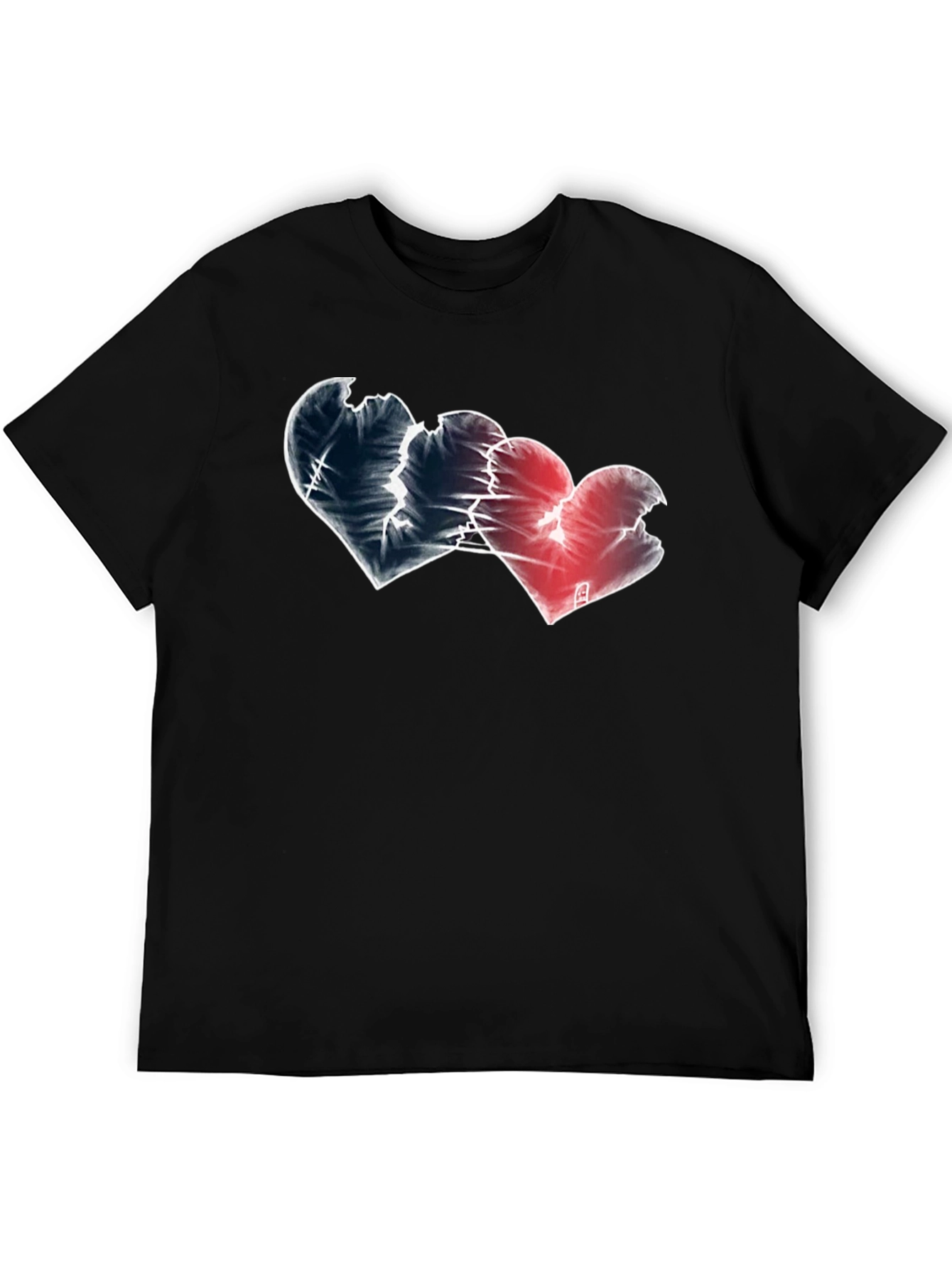 Black Broken Hearts Graphic Tee - Black view 5