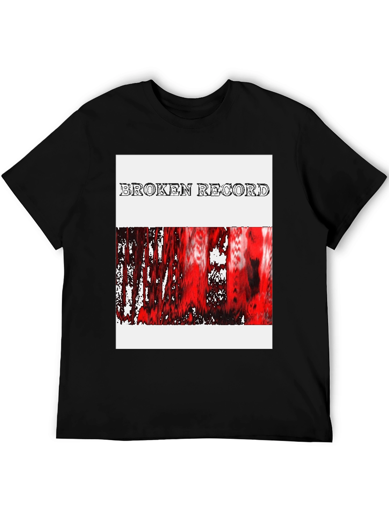 Black Broken Record Graphic Tee - Trendy Casual Style view 5