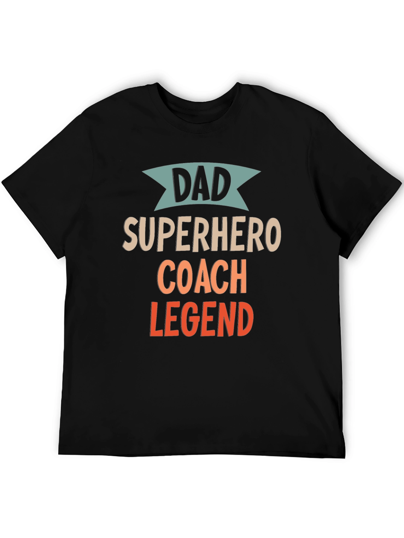 Black Dad Superhero Coach Legend T-Shirt view 5