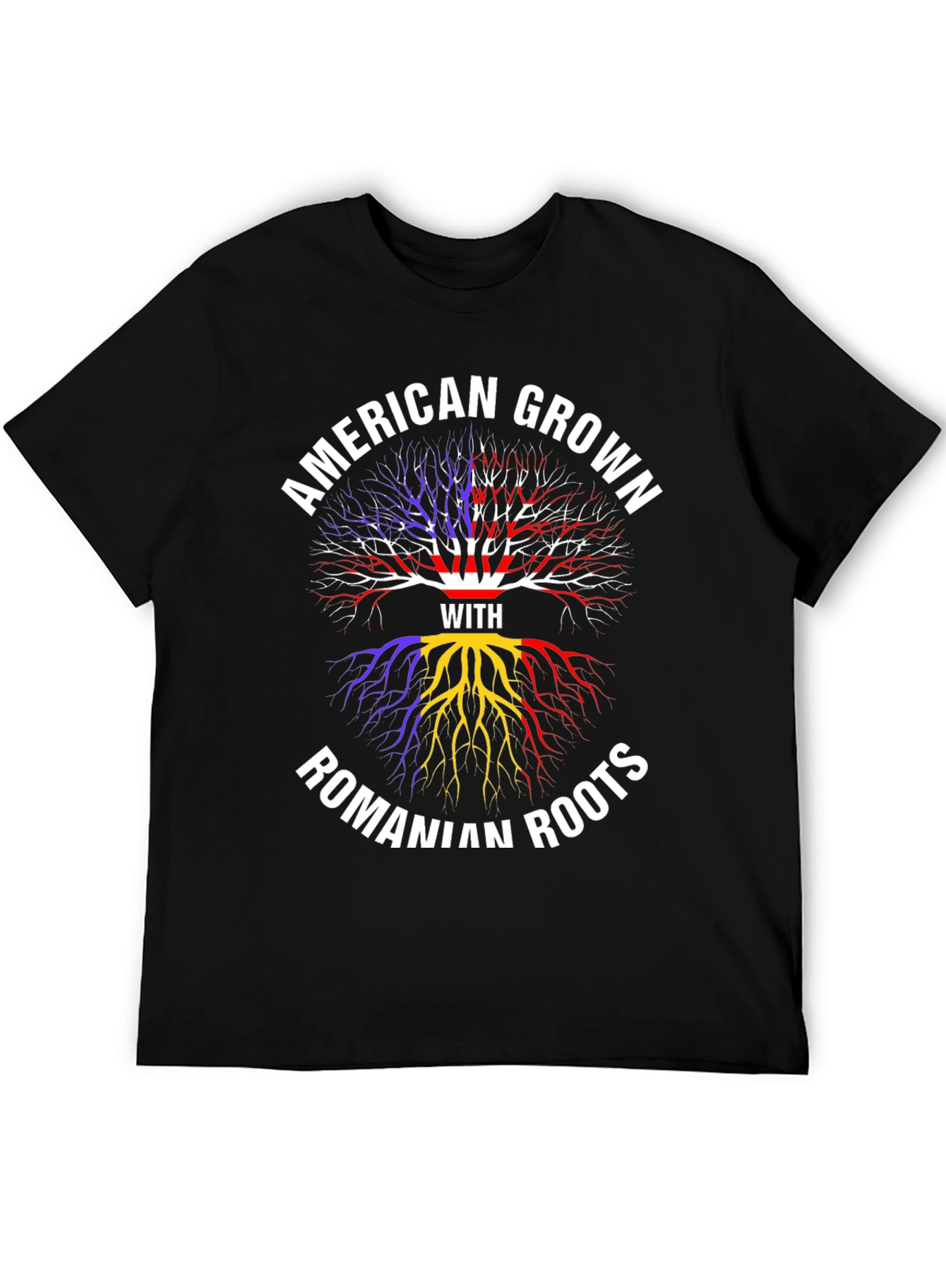 Black American Grown Romanian Roots T-Shirt view 5