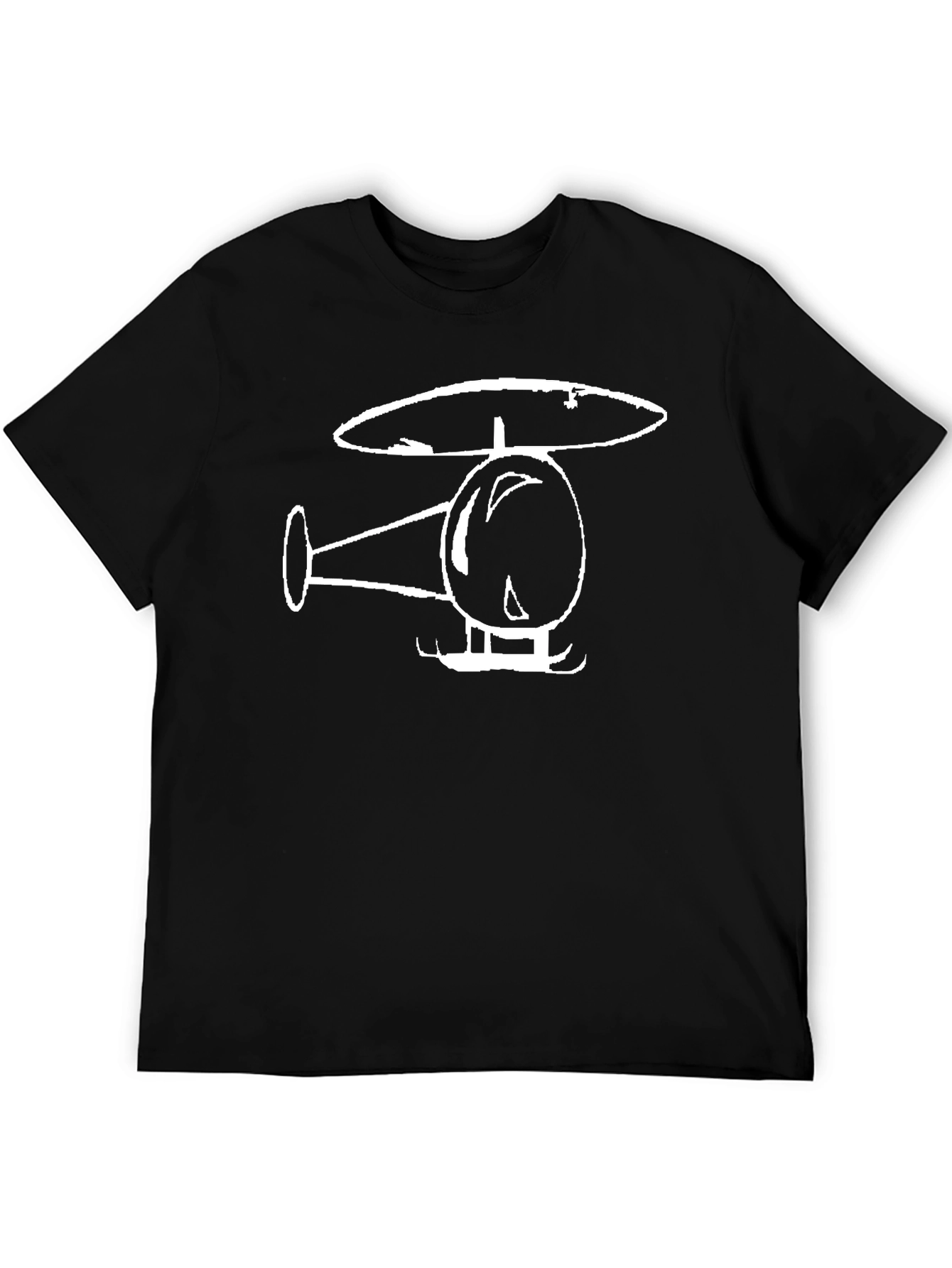 Black Black Helicopter Graphic Tee - Modern Crew Neck view 5