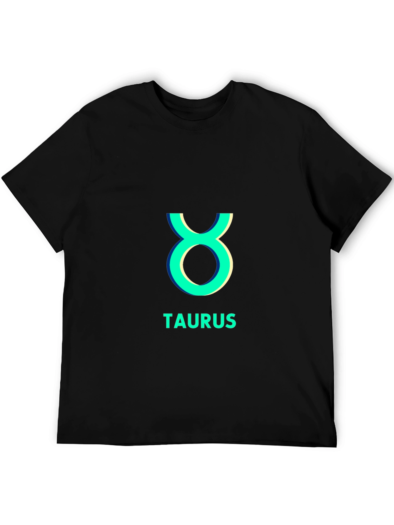Black Taurus Zodiac Sign Black T-Shirt view 5