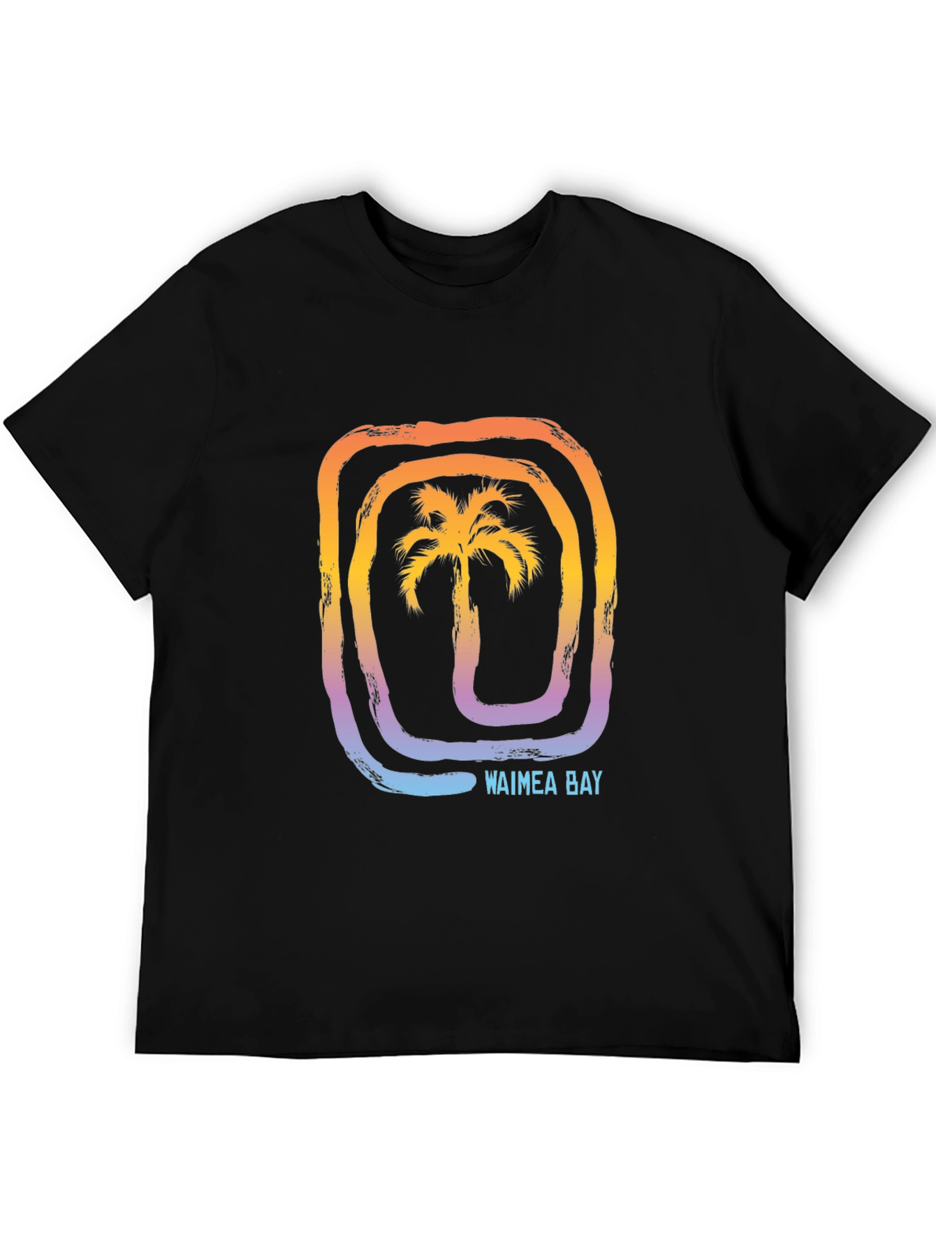 Black Waimea Bay Palm Tree Graphic T-Shirt - Black view 5