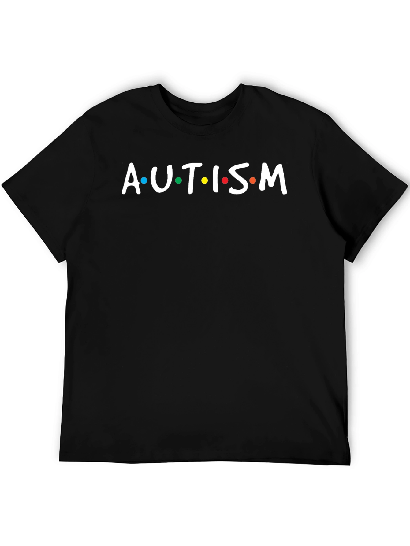 Black Autism Awareness T-Shirt - Black Crew Neck Tee view 5