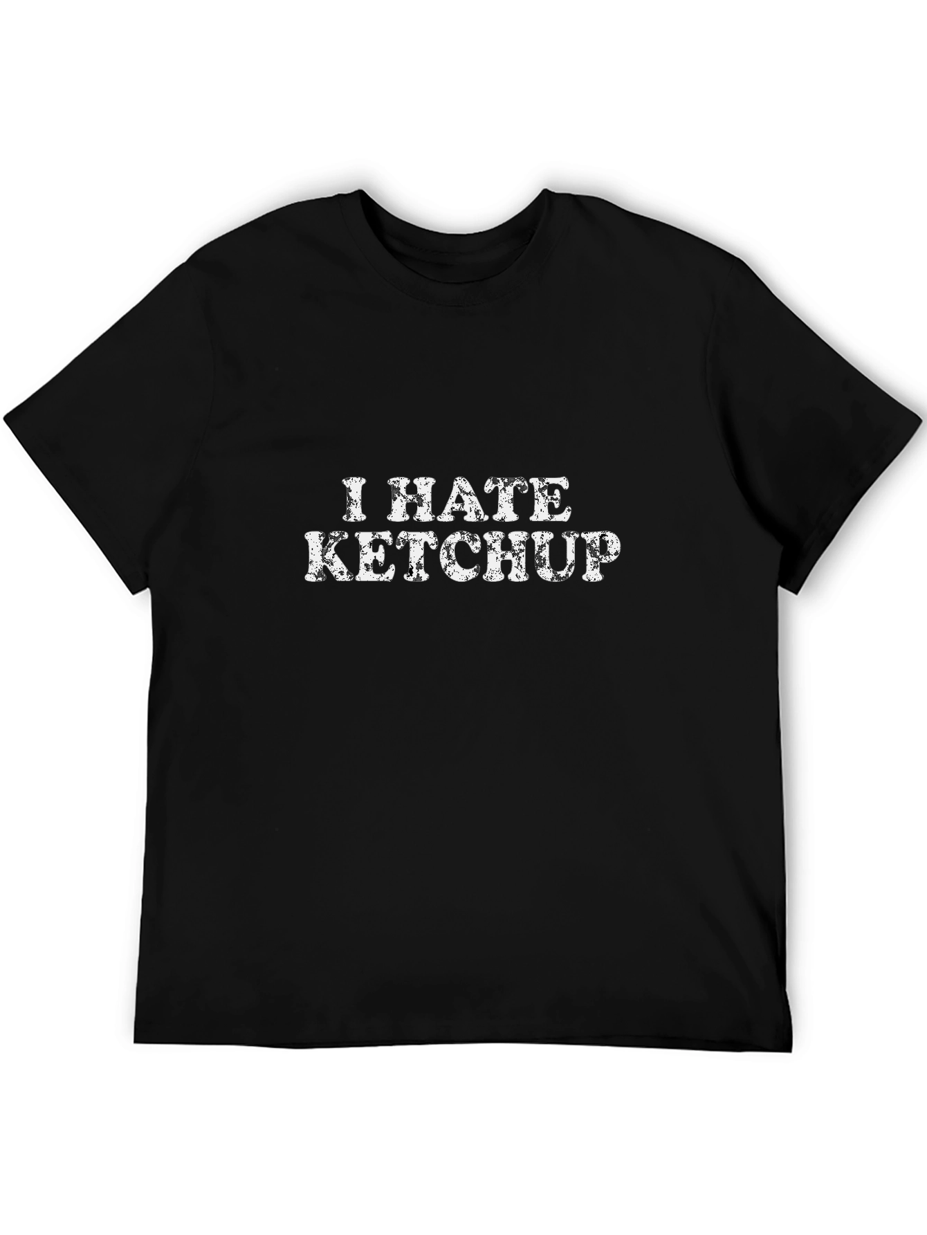 Black I Hate Ketchup Black T-Shirt view 5
