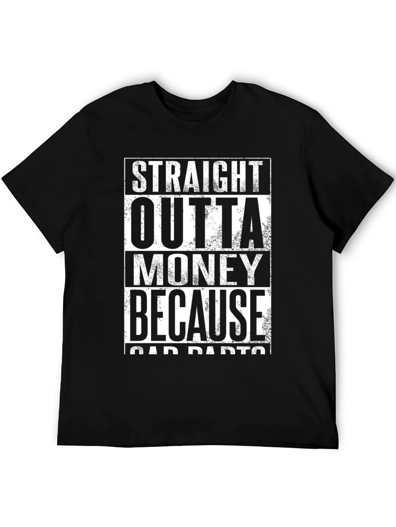 Black Straight Outta Money T-Shirt - Car Parts view 5