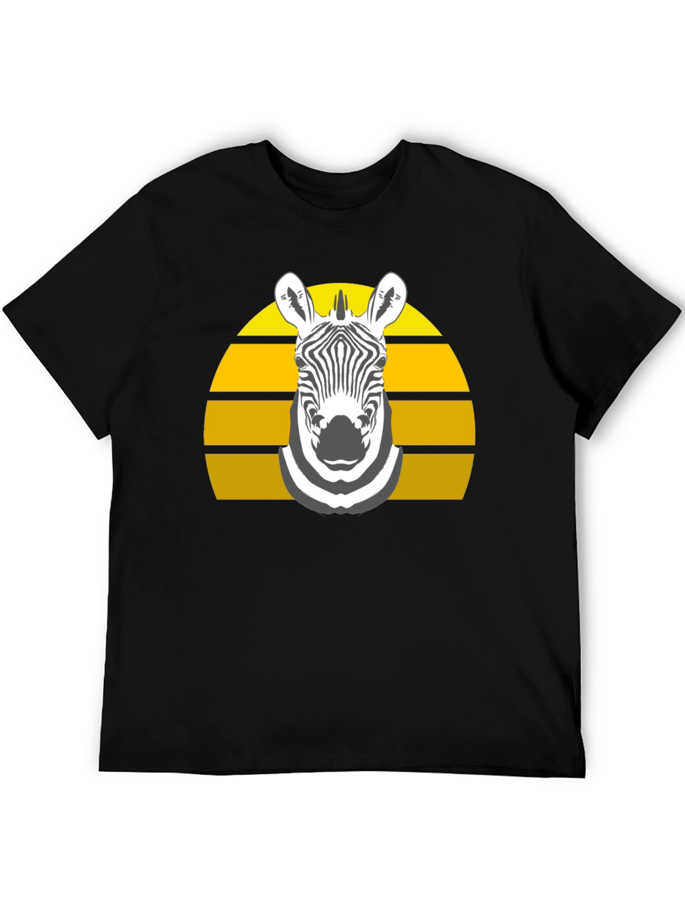 Black Zebra Sunset Graphic Tee - Stylish Black T-Shirt view 5