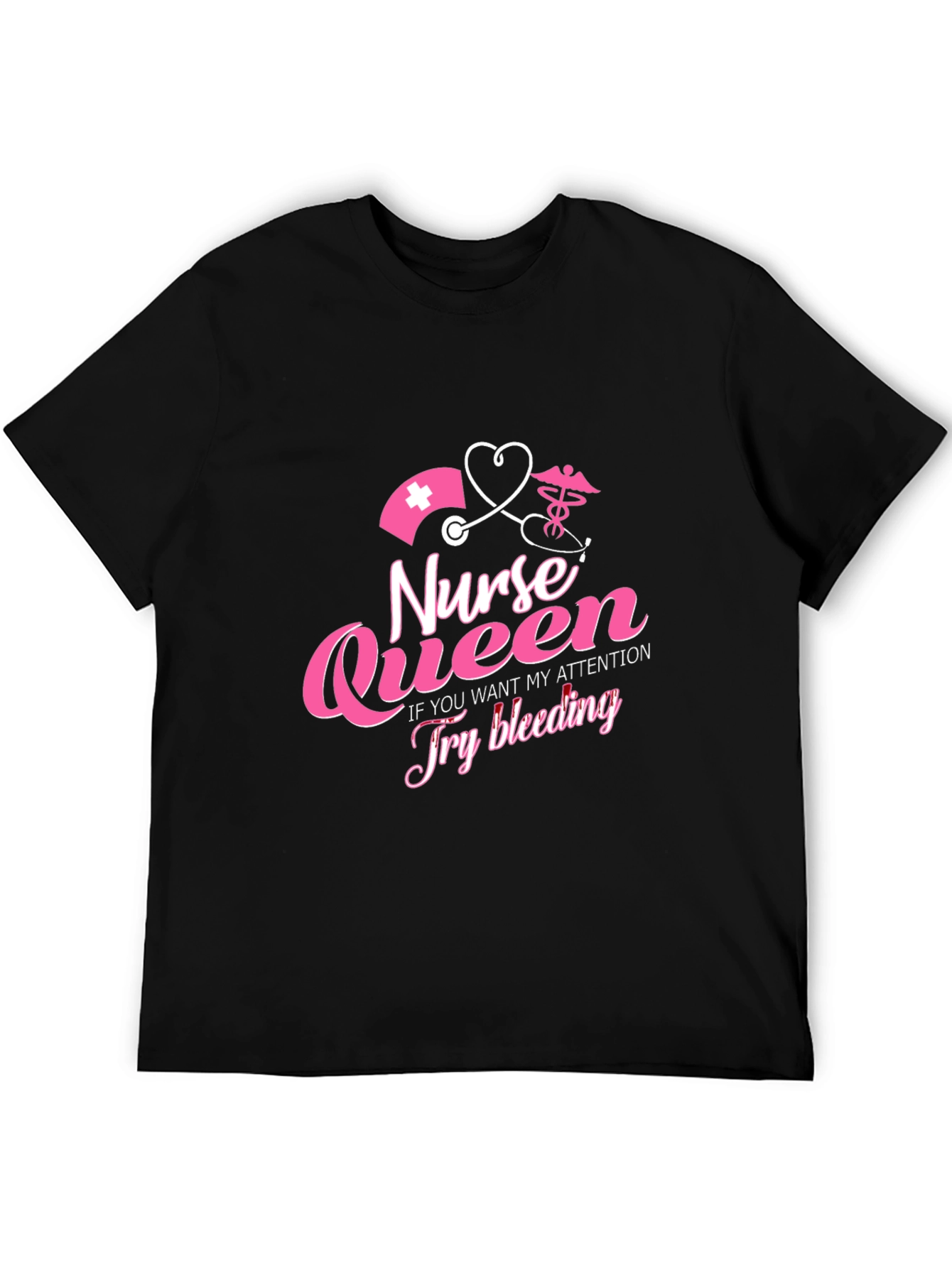 Black Nurse Queen Funny Graphic T-Shirt view 5