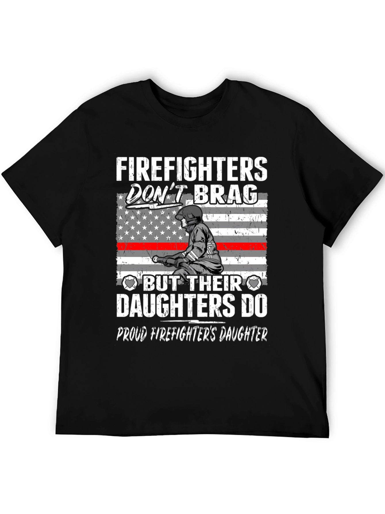 Black Firefighters Daughter Graphic Tee view 5