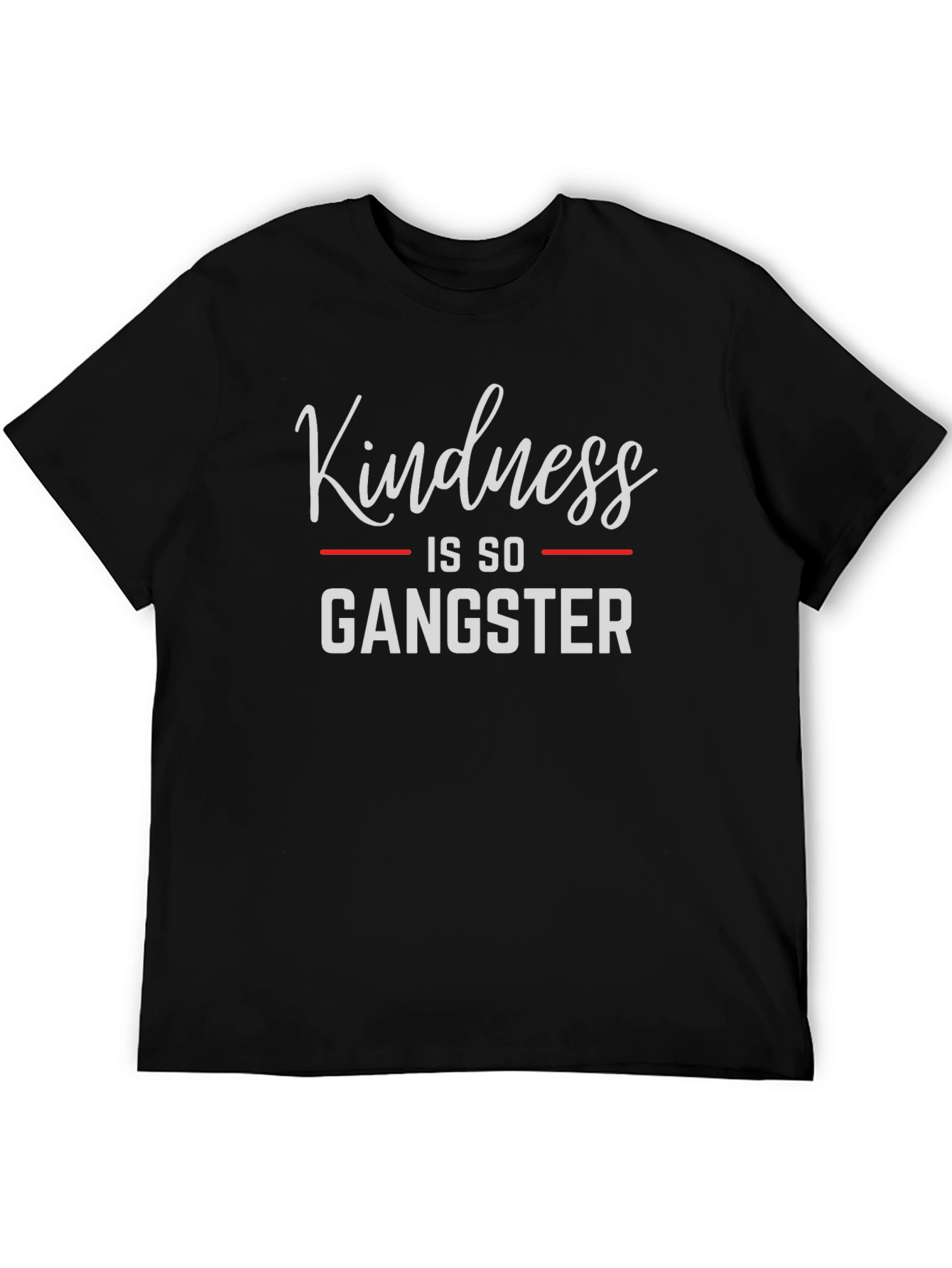 Black Kindness Is So Gangster Black Graphic T-Shirt view 5
