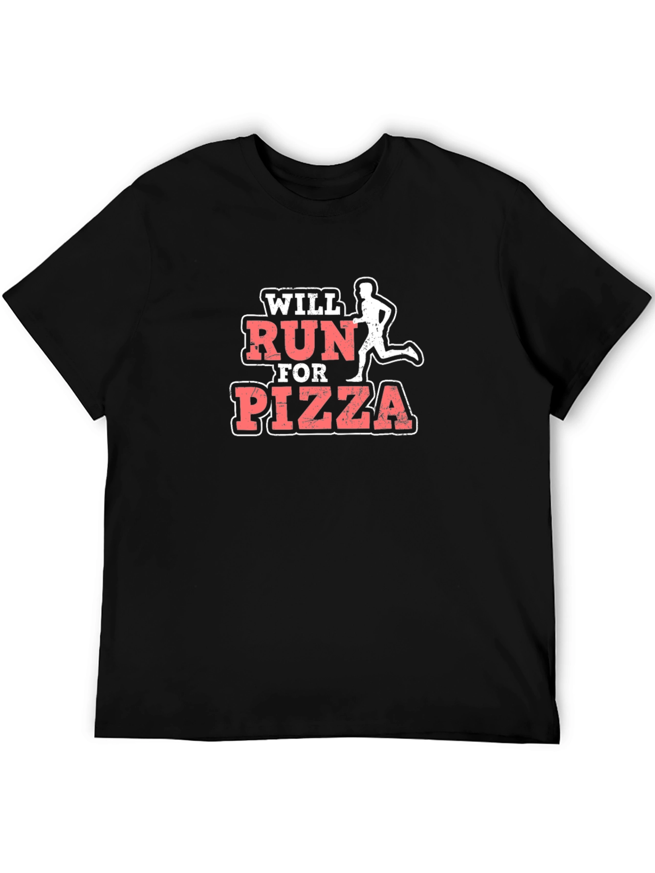 Black Will Run for Pizza Funny Graphic Tee view 5