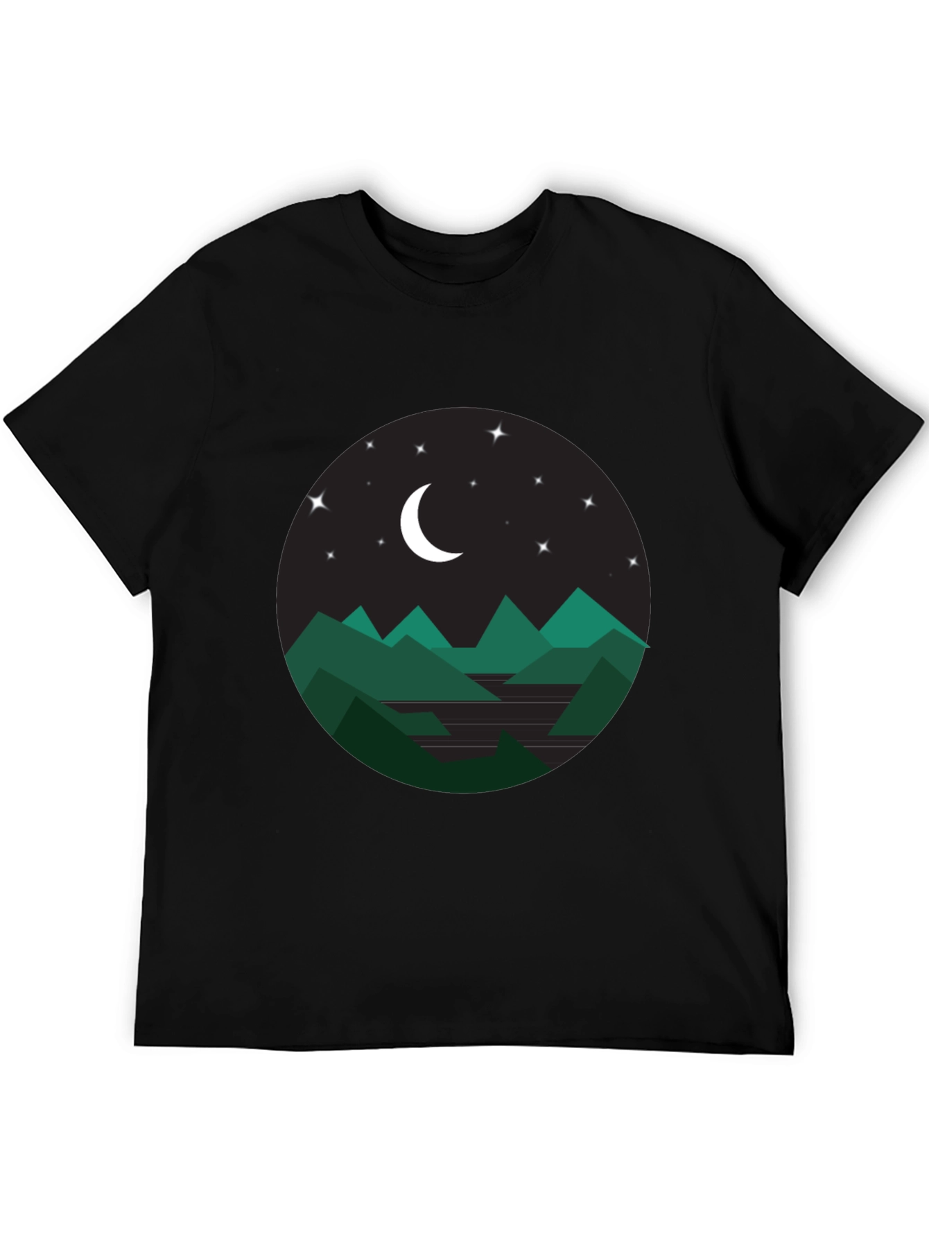 Black Nightscape Mountain T-Shirt - Stylish Graphic Tee view 5