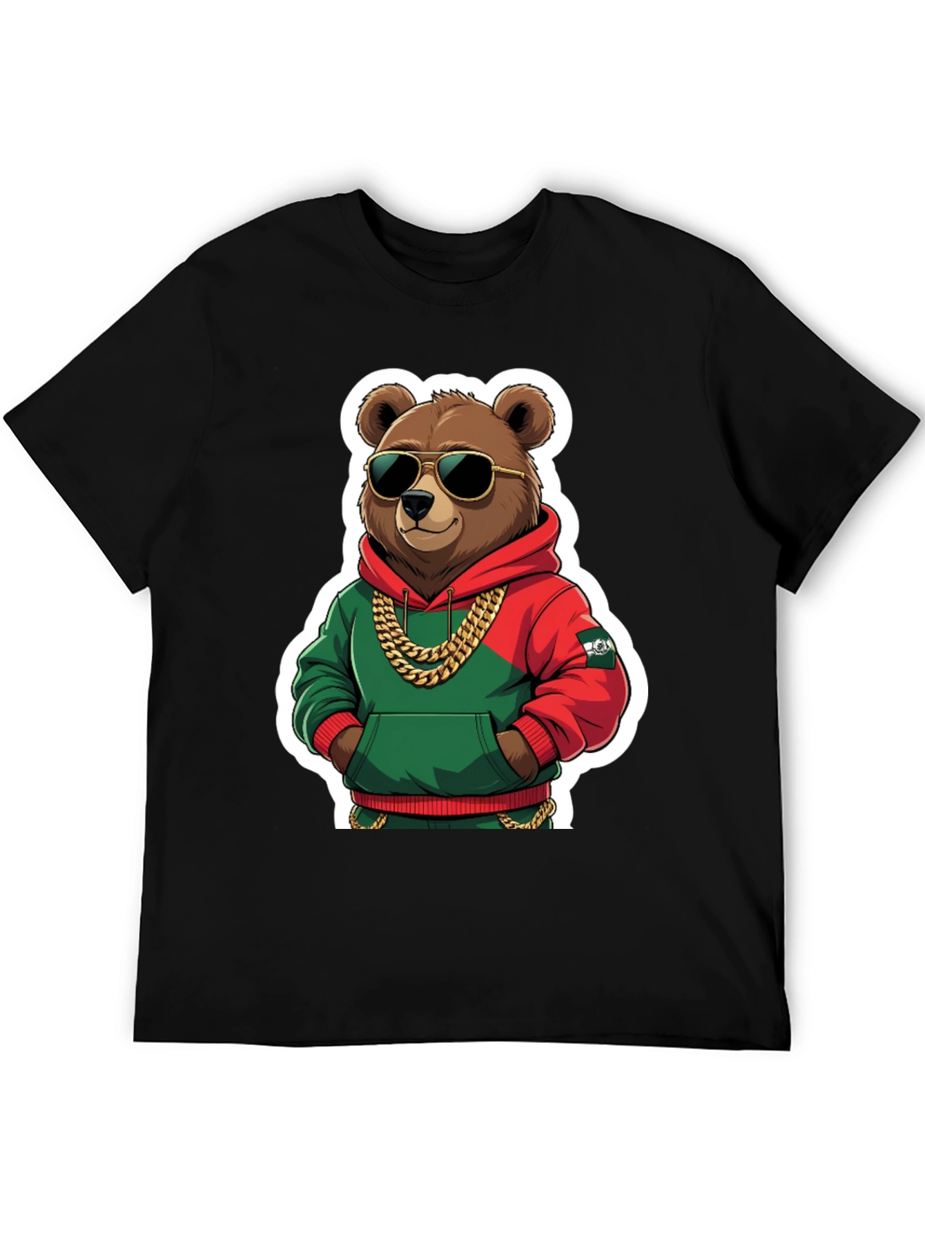 Black Cool Bear T-Shirt - Hip Hop Style view 5
