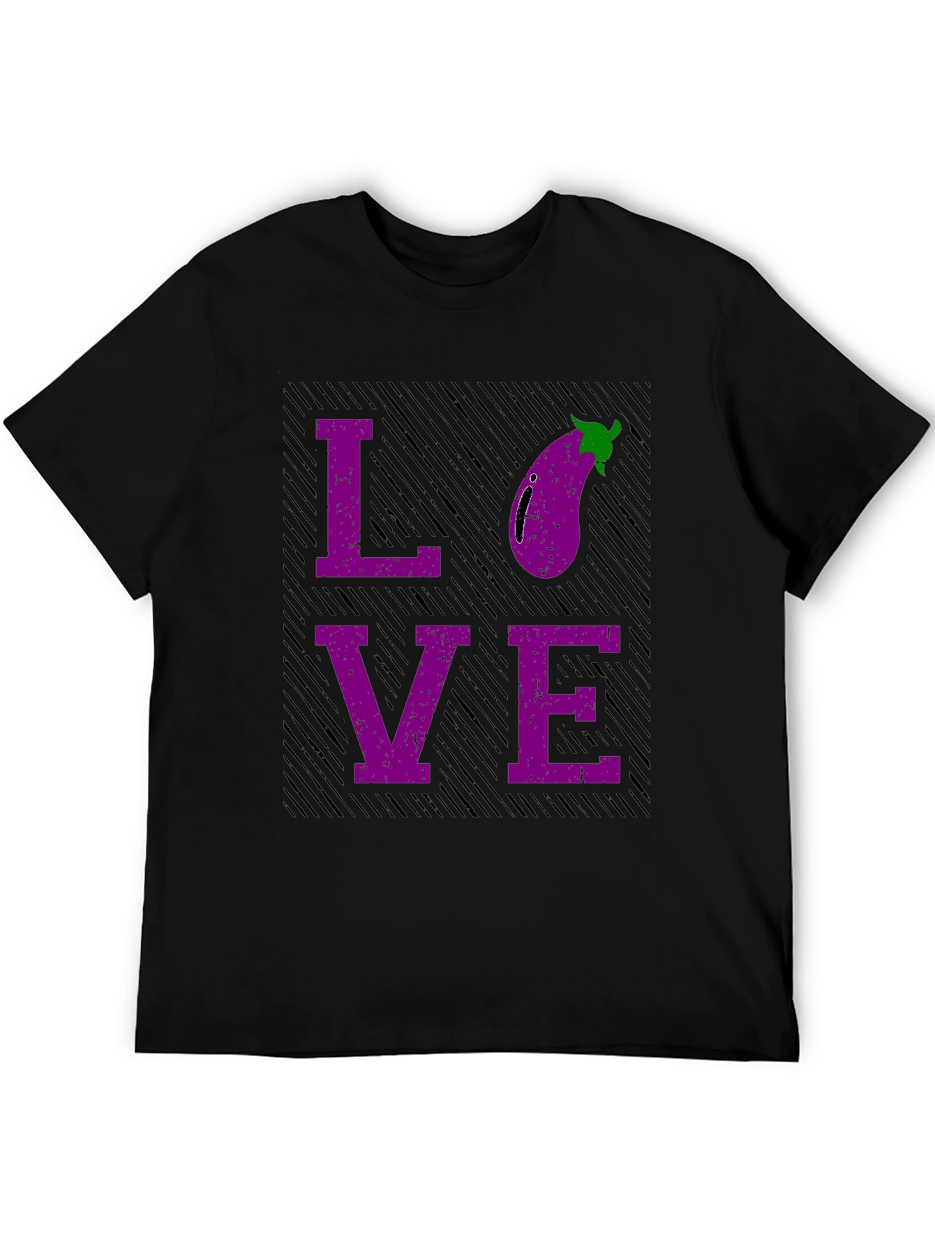 Black Eggplant Love Graphic T-Shirt view 5