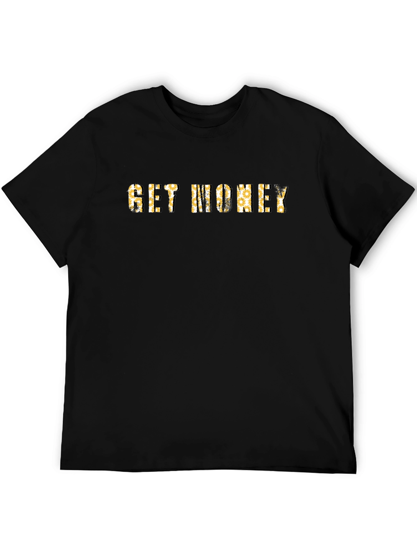 Black Get Money Graphic Print Crew Neck T-Shirt view 5