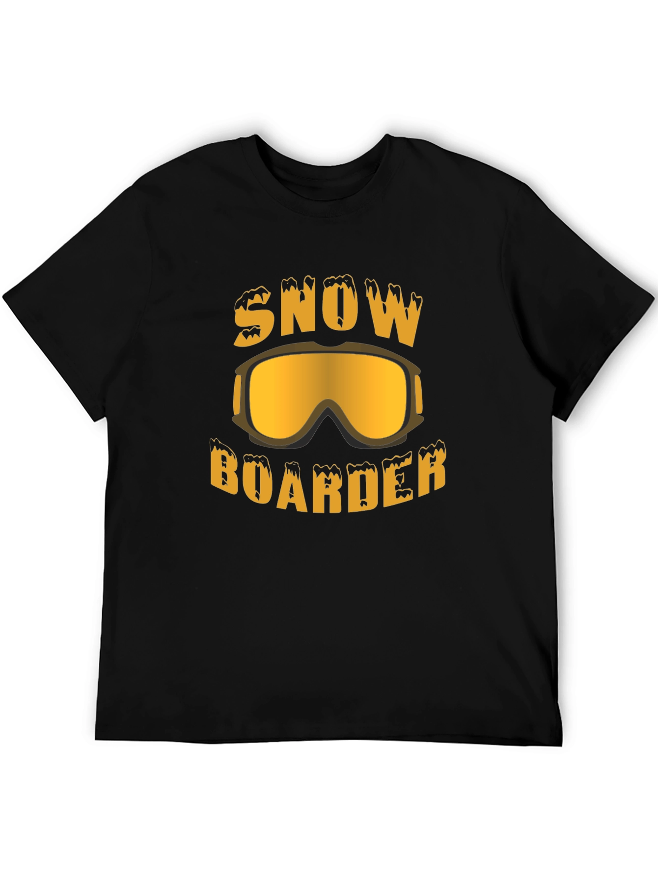 Black Snowboarder Graphic Tee - Black Cotton T-Shirt view 5