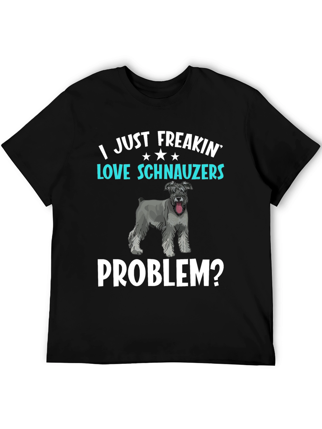 Black I Love Schnauzers T-Shirt Funny Dog Lover Tee view 5