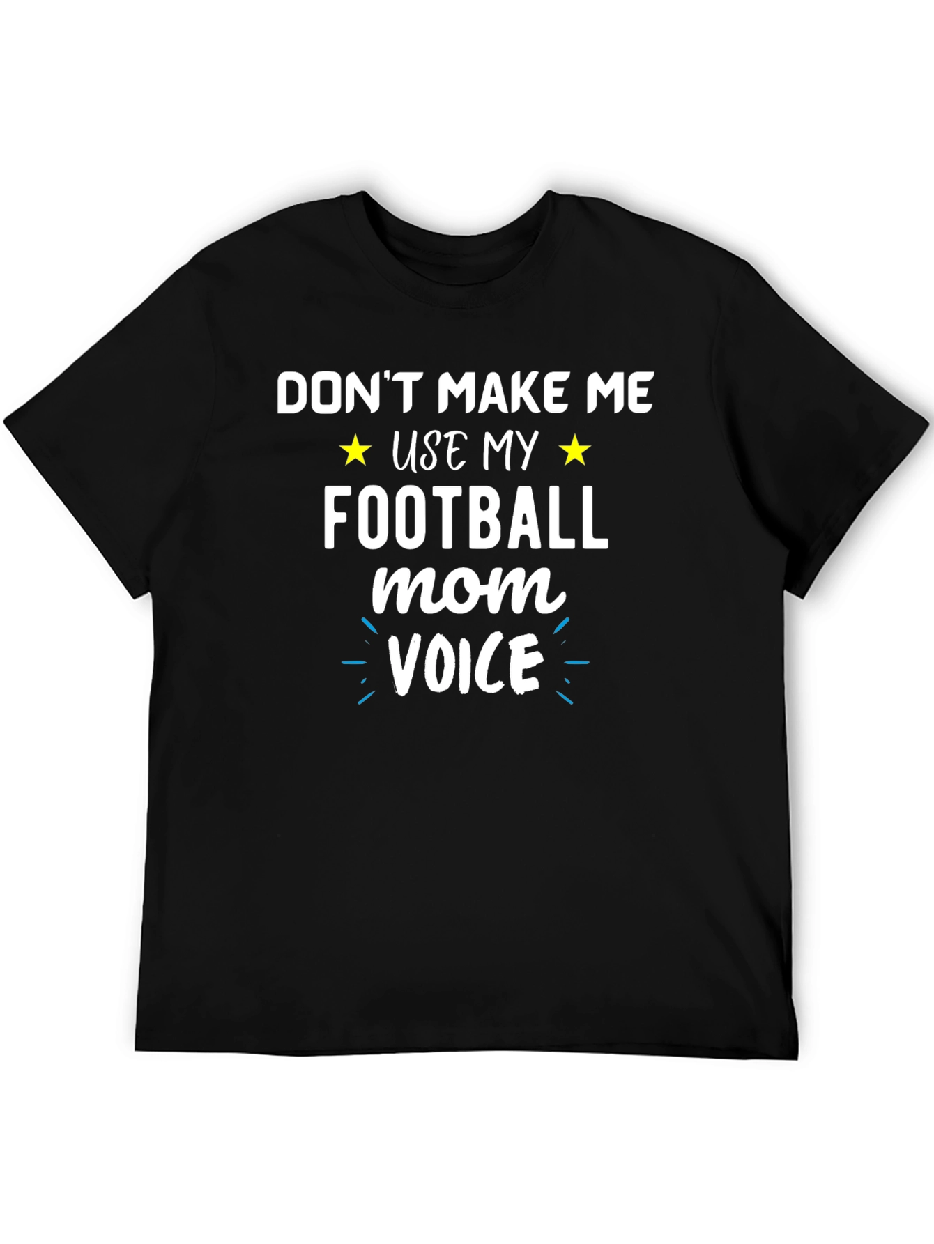 Black Funny Football Mom Voice Graphic T-Shirt view 5