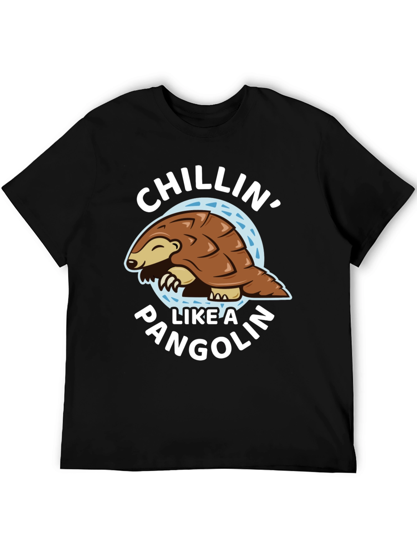 Black Chillin' Like a Pangolin Black T-Shirt view 5
