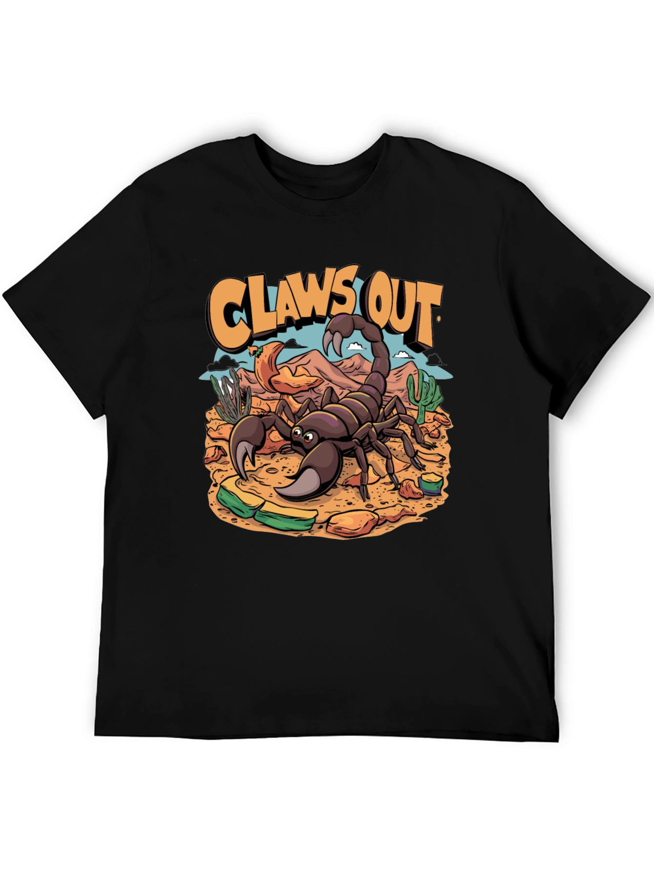 Black Claws Out Scorpion T-Shirt - Desert Design view 5