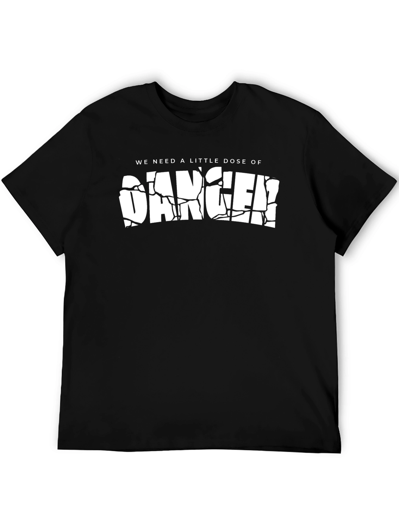 Black Danger T-Shirt - Short Sleeve Crew Neck view 5
