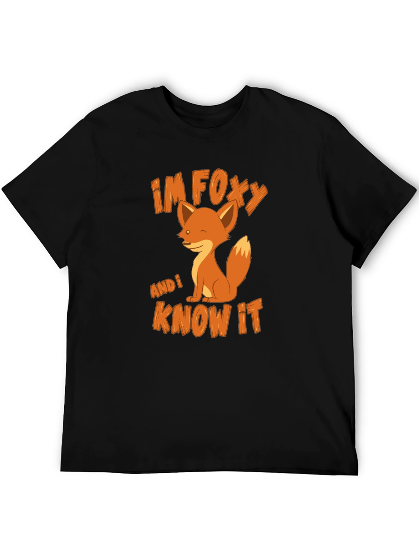 Black I'm Foxy and I Know It T-Shirt view 5