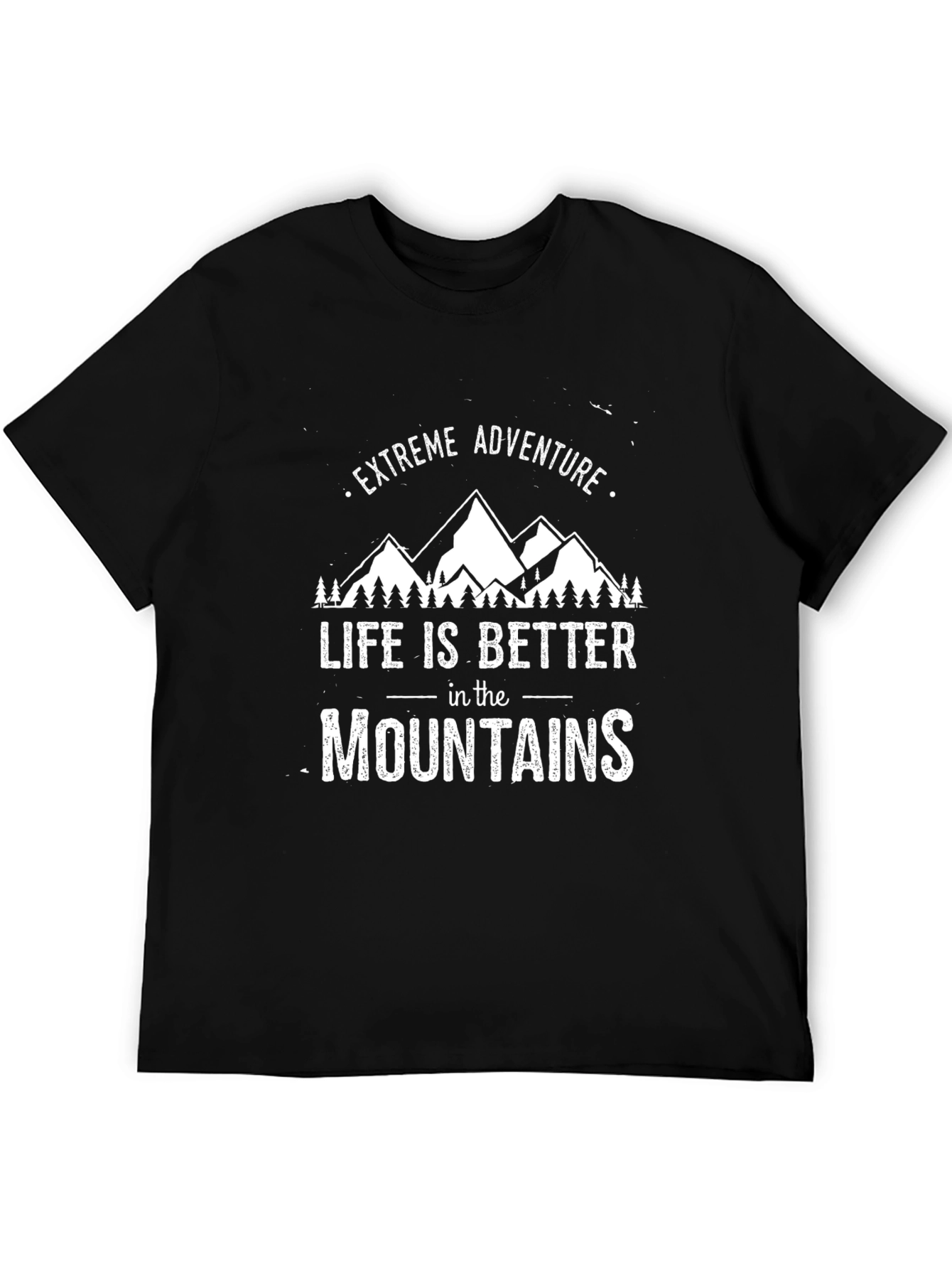 Black Extreme Adventure Mountain Graphic T-Shirt view 5